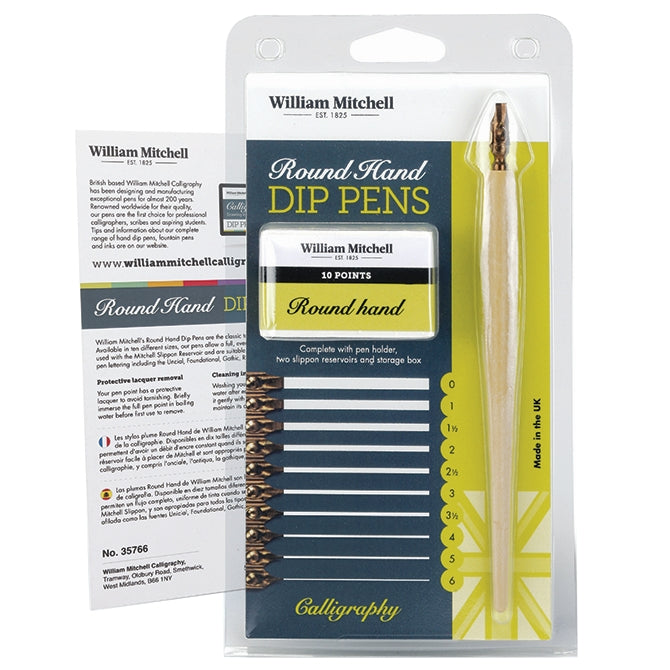 Kit Caligrafia Profissional Penas Round Hand William Mitchell